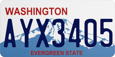 WA license plate AYX3405