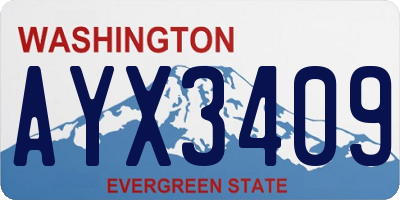 WA license plate AYX3409