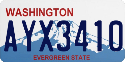 WA license plate AYX3410