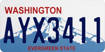 WA license plate AYX3411