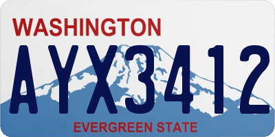 WA license plate AYX3412