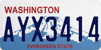 WA license plate AYX3414