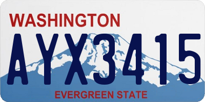 WA license plate AYX3415