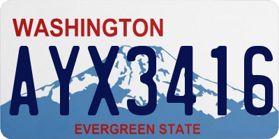 WA license plate AYX3416