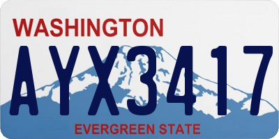 WA license plate AYX3417