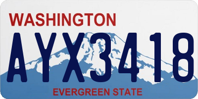 WA license plate AYX3418