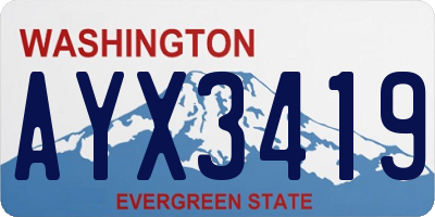 WA license plate AYX3419