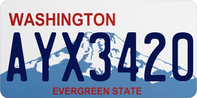 WA license plate AYX3420