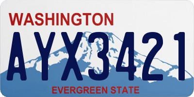 WA license plate AYX3421