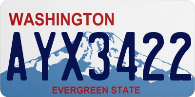 WA license plate AYX3422