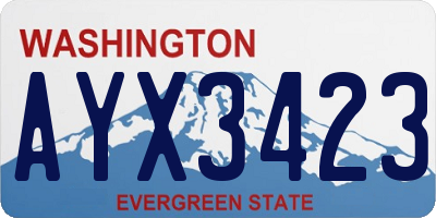 WA license plate AYX3423