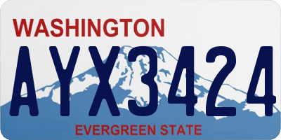 WA license plate AYX3424