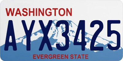 WA license plate AYX3425