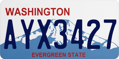 WA license plate AYX3427