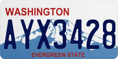 WA license plate AYX3428