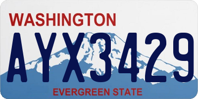 WA license plate AYX3429