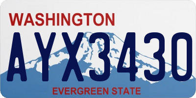 WA license plate AYX3430