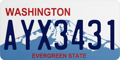 WA license plate AYX3431