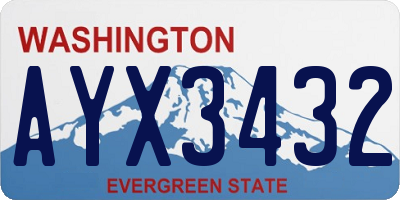 WA license plate AYX3432