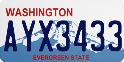 WA license plate AYX3433