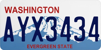 WA license plate AYX3434