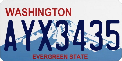 WA license plate AYX3435