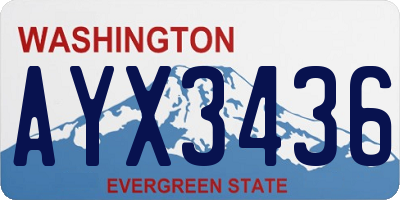 WA license plate AYX3436