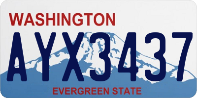 WA license plate AYX3437