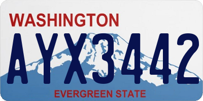 WA license plate AYX3442