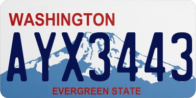 WA license plate AYX3443