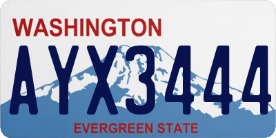 WA license plate AYX3444