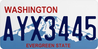 WA license plate AYX3445