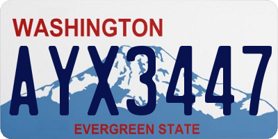 WA license plate AYX3447