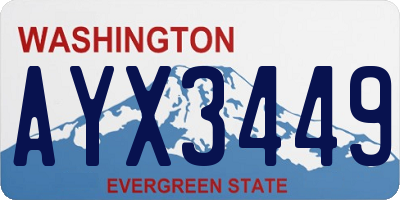 WA license plate AYX3449