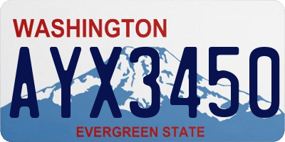 WA license plate AYX3450