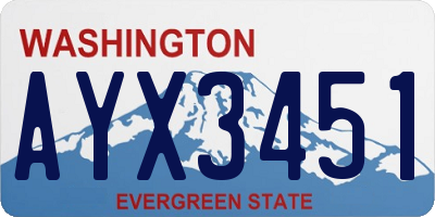 WA license plate AYX3451