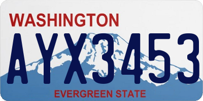 WA license plate AYX3453