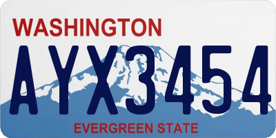 WA license plate AYX3454