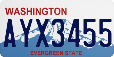 WA license plate AYX3455