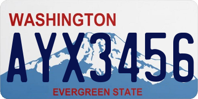 WA license plate AYX3456