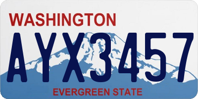 WA license plate AYX3457