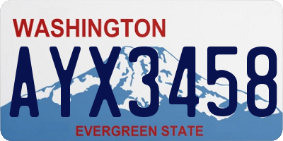 WA license plate AYX3458