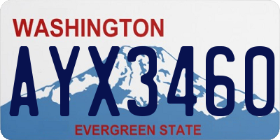 WA license plate AYX3460