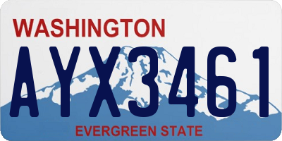 WA license plate AYX3461