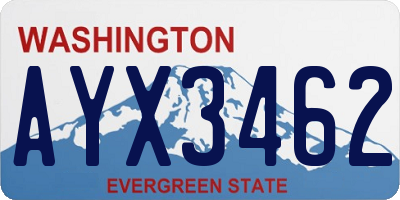 WA license plate AYX3462