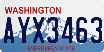 WA license plate AYX3463