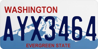 WA license plate AYX3464