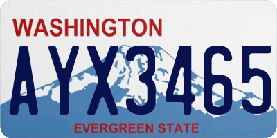 WA license plate AYX3465