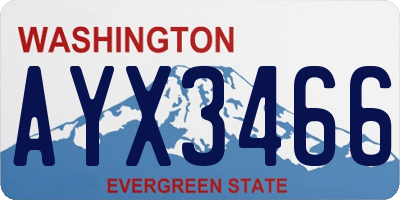 WA license plate AYX3466