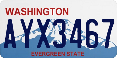 WA license plate AYX3467